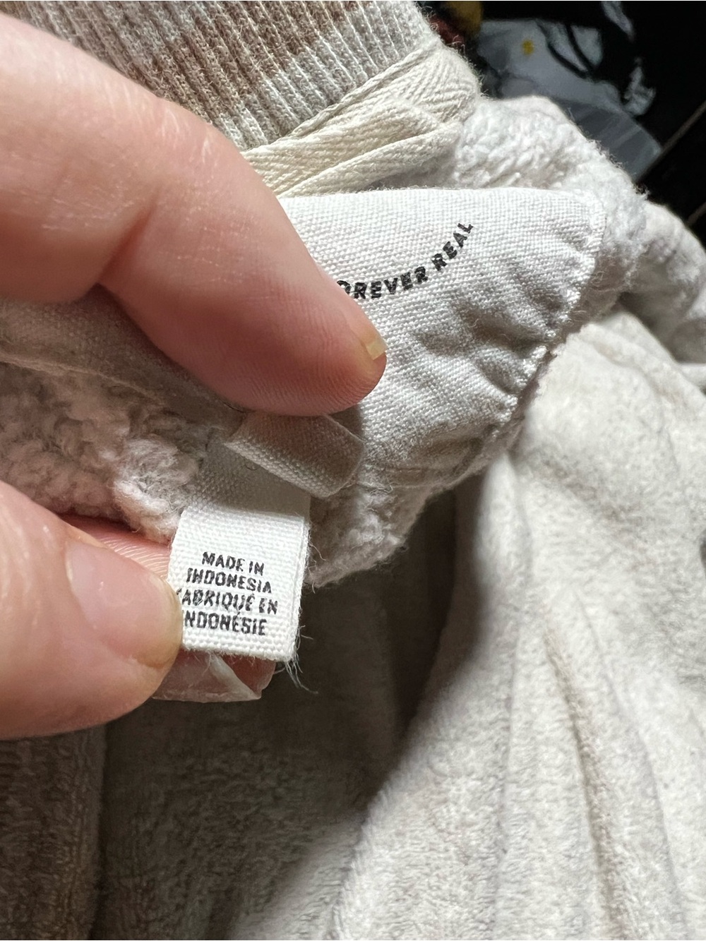 aerie Cream Textured Zip-Up Hoodie - Picture 4 of 8